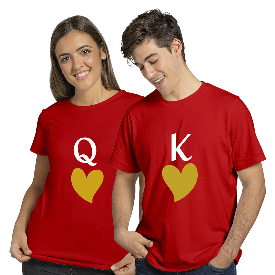 Queen and King | Couples and Family | Round Neck Half Sleeve | Set of Two Pcs | Regular Fit